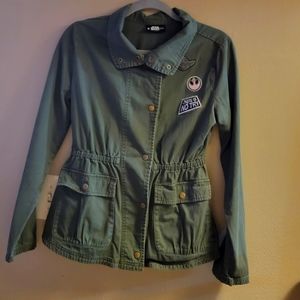 Star Wars Her Universe Military Jacket Utility Green Patches size Medium